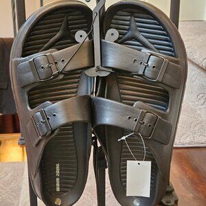 Wave Zone Men's Lightweight 2-Strap Sandal, Black, Sz 13